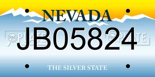 JB05824 Nevada License Plate