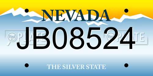 JB08524 Nevada License Plate