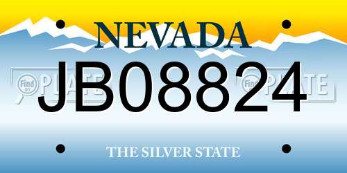 JB08824 Nevada License Plate