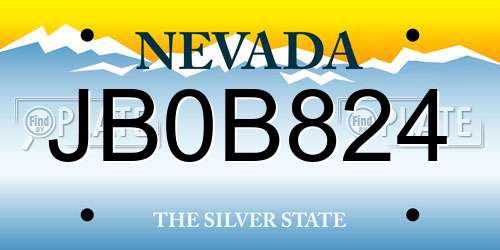 JB0B824 Nevada License Plate