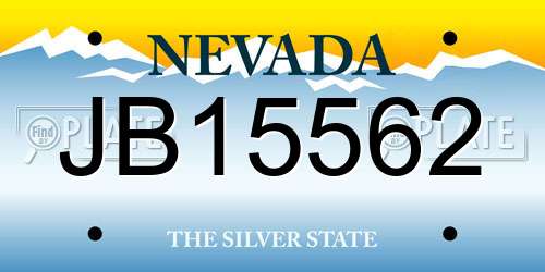JB15562 Nevada License Plate
