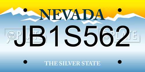 JB1S562 Nevada License Plate
