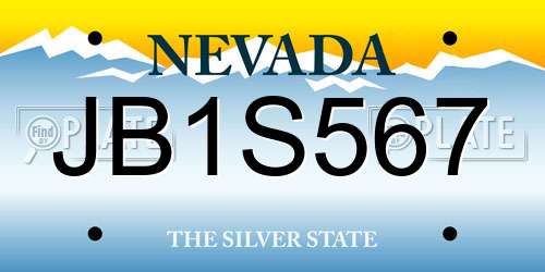 JB1S567 Nevada License Plate