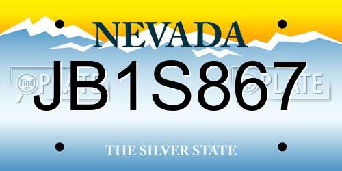 JB1S867 Nevada License Plate