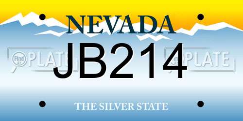 JB214 Nevada License Plate