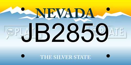 JB2859 Nevada License Plate