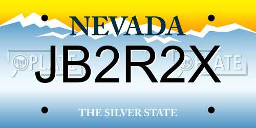 JB2R2X Nevada License Plate