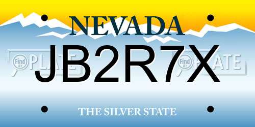 JB2R7X Nevada License Plate
