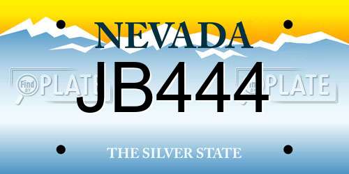 JB444 Nevada License Plate
