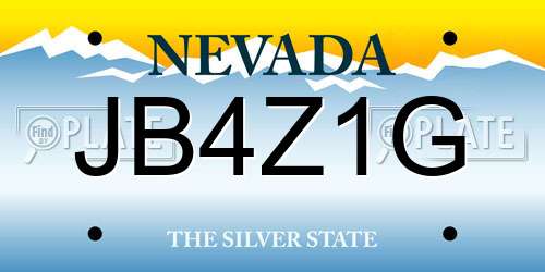 JB4Z1G Nevada License Plate