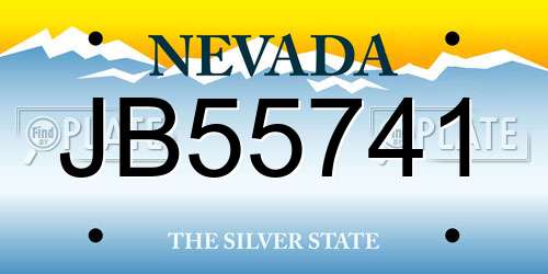 JB55741 Nevada License Plate