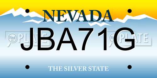 JBA71G Nevada License Plate