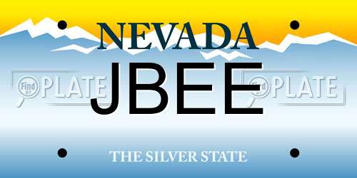 JBEE Nevada License Plate