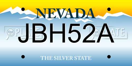 JBH52A Nevada License Plate