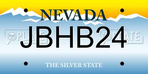 JBHB24 Nevada License Plate