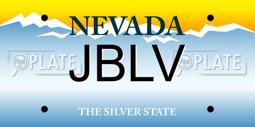 JBLV Nevada License Plate