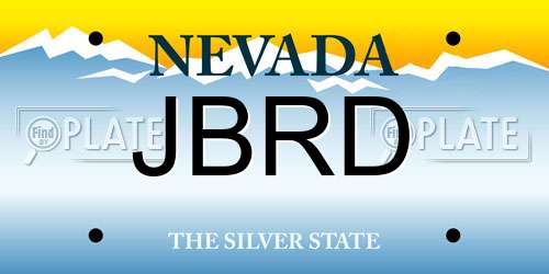 JBRD Nevada License Plate