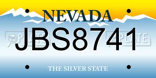 JBS8741 Nevada License Plate