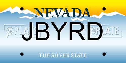 JBYRD Nevada License Plate