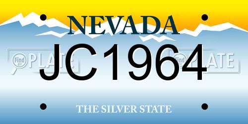 JC1964 Nevada License Plate