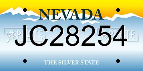 JC28254 Nevada License Plate