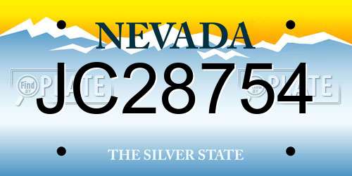JC28754 Nevada License Plate