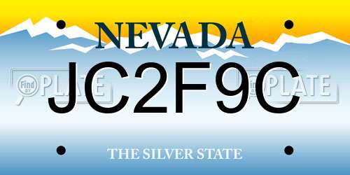 JC2F9C Nevada License Plate
