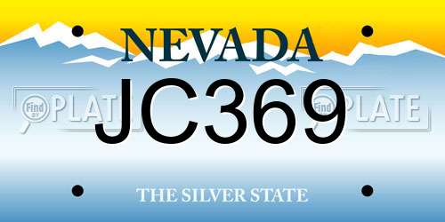 JC369 Nevada License Plate