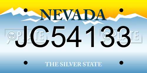 JC54133 Nevada License Plate