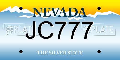JC777 Nevada License Plate