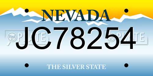 JC78254 Nevada License Plate