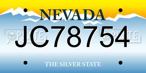 JC78754 Nevada License Plate