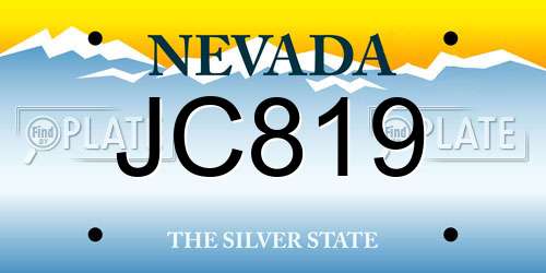 JC819 Nevada License Plate
