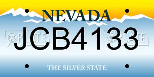 JCB4133 Nevada License Plate