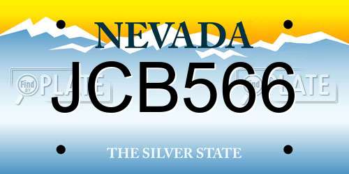JCB566 Nevada License Plate