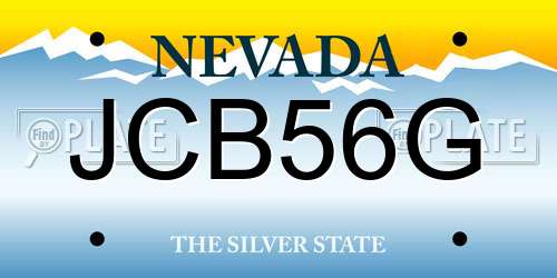 JCB56G Nevada License Plate