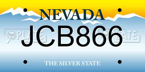 JCB866 Nevada License Plate