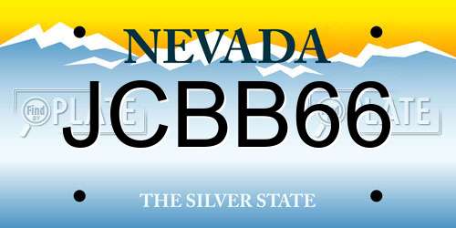 JCBB66 Nevada License Plate