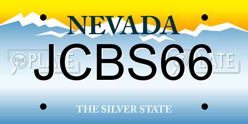 JCBS66 Nevada License Plate
