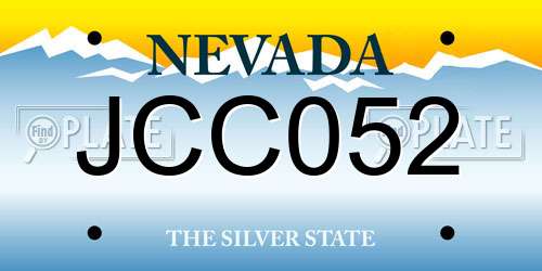 JCC052 Nevada License Plate