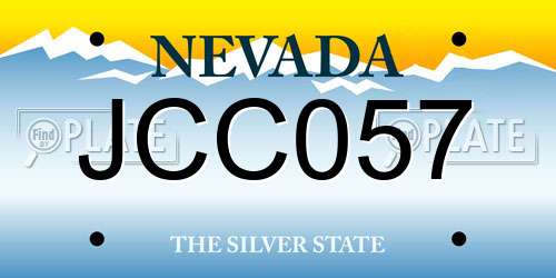 JCC057 Nevada License Plate