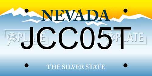JCC05T Nevada License Plate