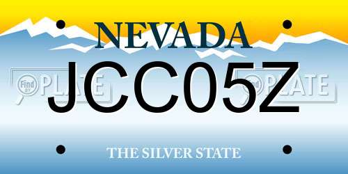 JCC05Z Nevada License Plate