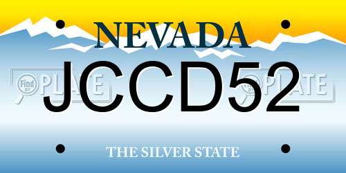 JCCD52 Nevada License Plate