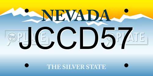 JCCD57 Nevada License Plate
