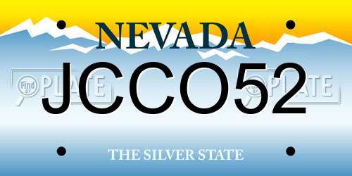 JCCO52 Nevada License Plate