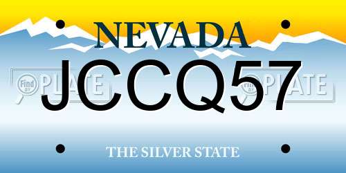 JCCQ57 Nevada License Plate
