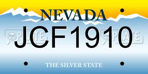 JCF1910 Nevada License Plate