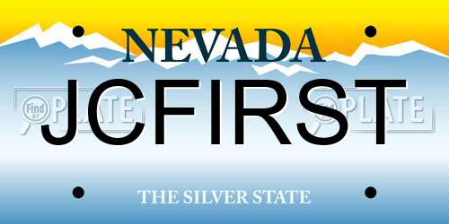 JCFIRST Nevada License Plate