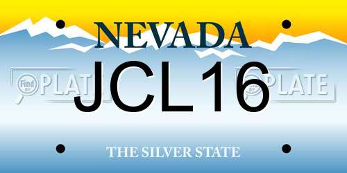 JCL16 Nevada License Plate